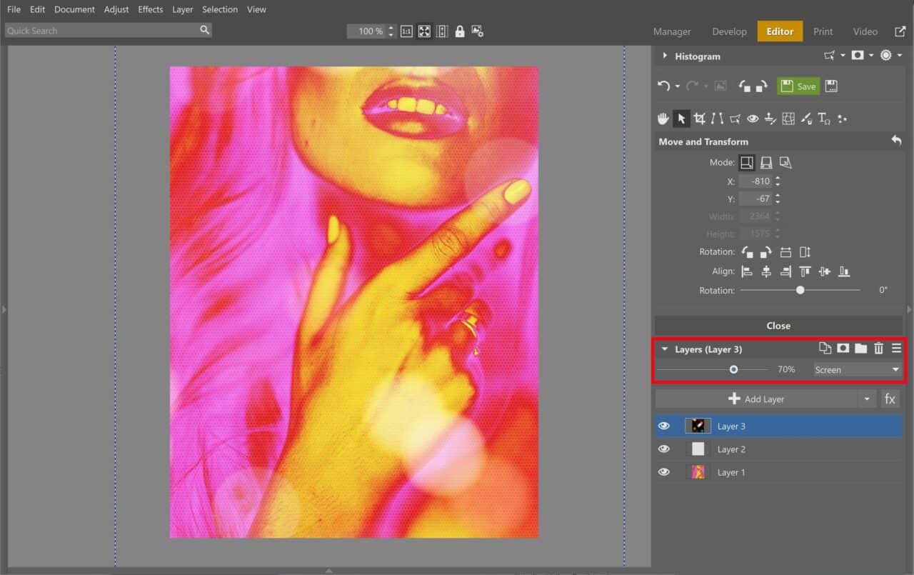 Turn Your Photography into Pop Art, dodge, screen