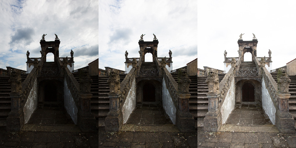 Avoid Blowouts in Photos: three images