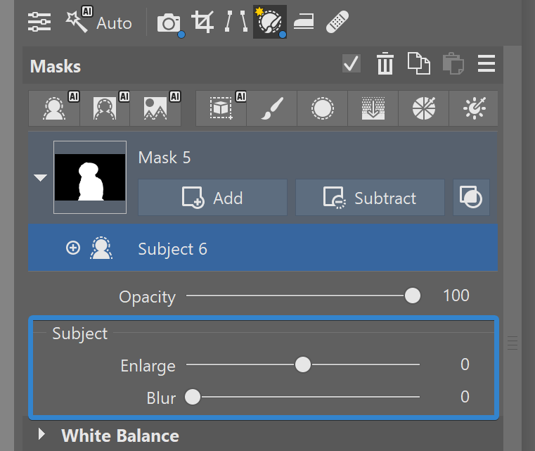 AI masks in Zoner Studio: Blur