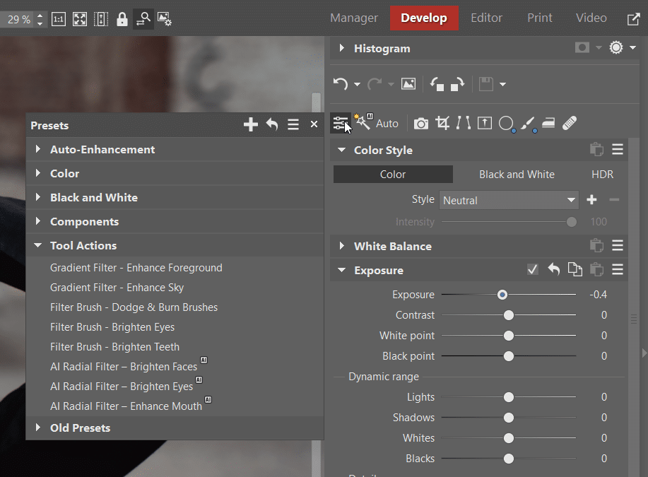 Tune Your Portraits with the Power of AI, presets