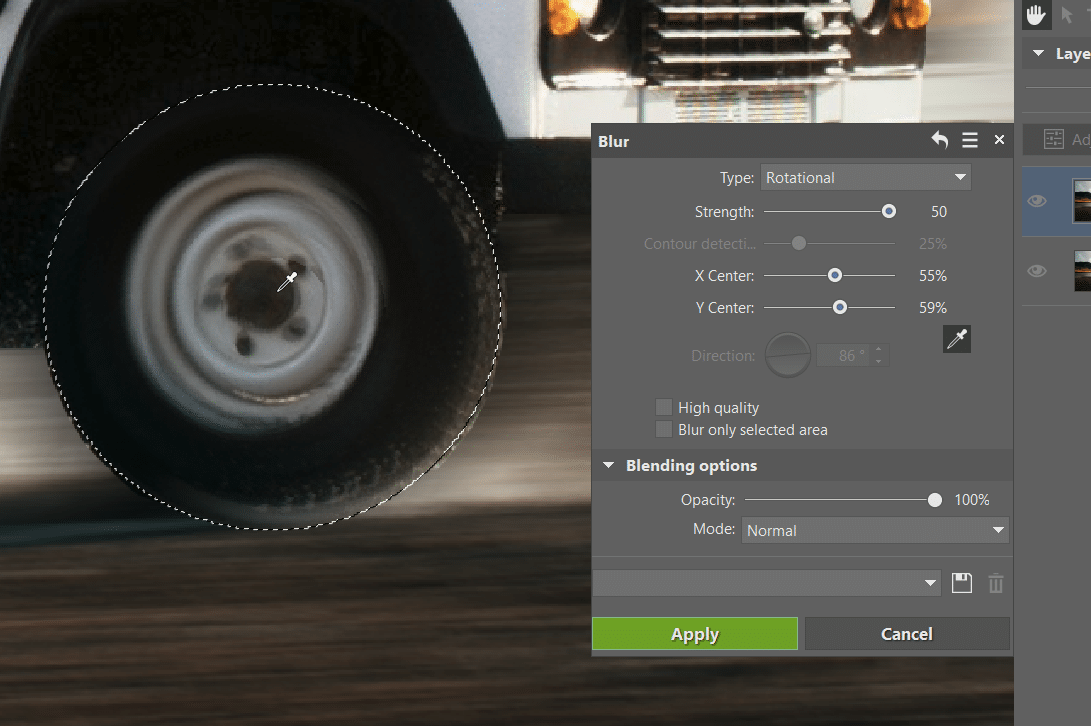 Digital Panning, rotation